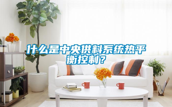 什么是中央供料系統(tǒng)熱平衡控制？