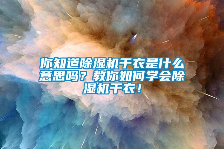 你知道除濕機(jī)干衣是什么意思嗎？教你如何學(xué)會(huì)除濕機(jī)干衣！