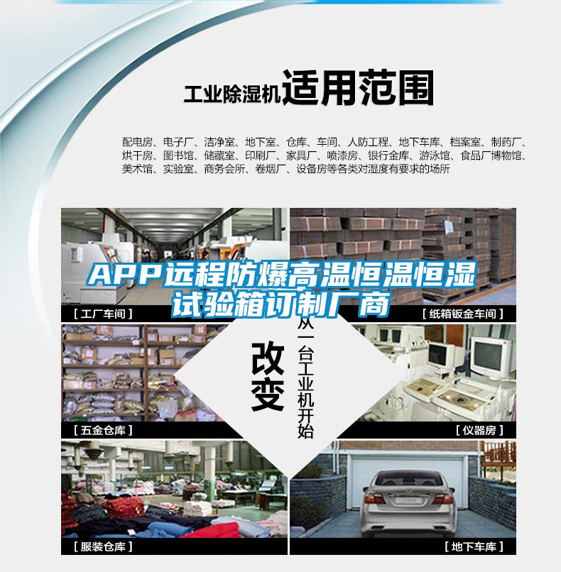 APP遠(yuǎn)程防爆高溫恒溫恒濕試驗(yàn)箱訂制廠(chǎng)商