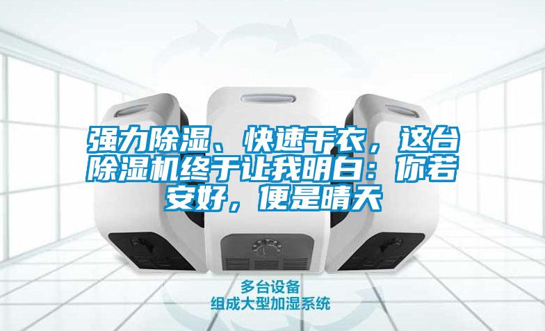 強(qiáng)力除濕、快速干衣，這臺(tái)除濕機(jī)終于讓我明白：你若安好，便是晴天