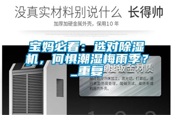 寶媽必看：選對除濕機，何懼潮濕梅雨季？_重復
