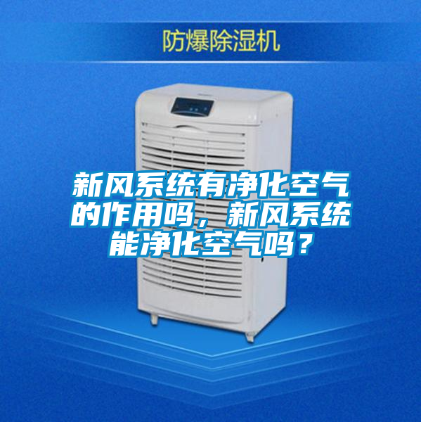 新風(fēng)系統(tǒng)有凈化空氣的作用嗎，新風(fēng)系統(tǒng)能凈化空氣嗎？