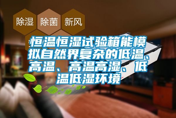 恒溫恒濕試驗(yàn)箱能模擬自然界復(fù)雜的低溫、高溫、高溫高濕、低溫低濕環(huán)境